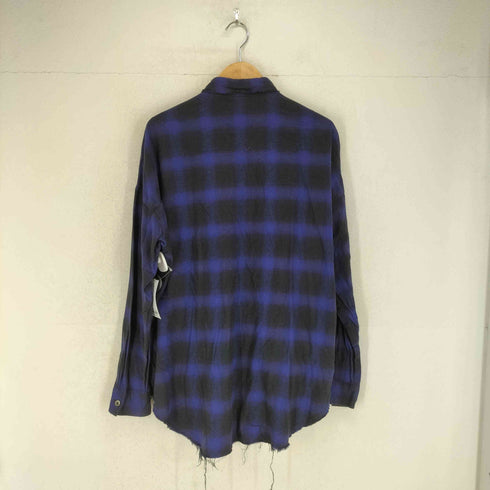 ダイエットブッチャースリムスキン DIET BUTCHER SLIM SKIN カットオフ加工オンブレチェック柄L/S シャツ メンズ
